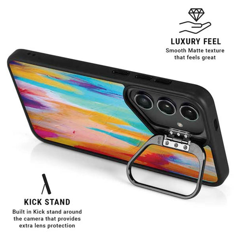 Multicolor Brush Stroke by Etta Vee Galaxy S24 FE Kickstand Case